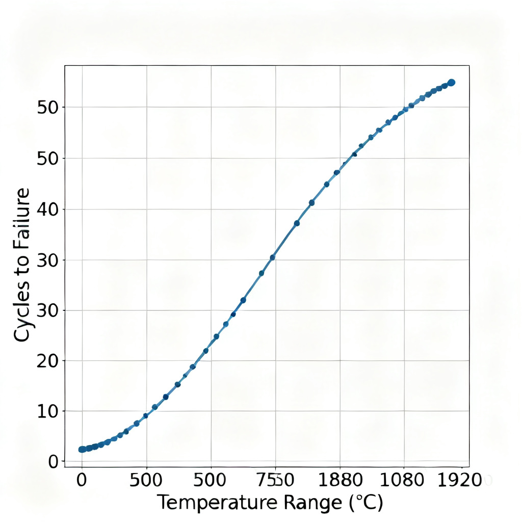 Coffin-Manson lifetime model graph for PCB reliability analysis