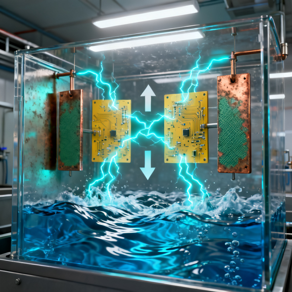 Electrolytic copper plating tank with phosphorized copper anodes for PCB