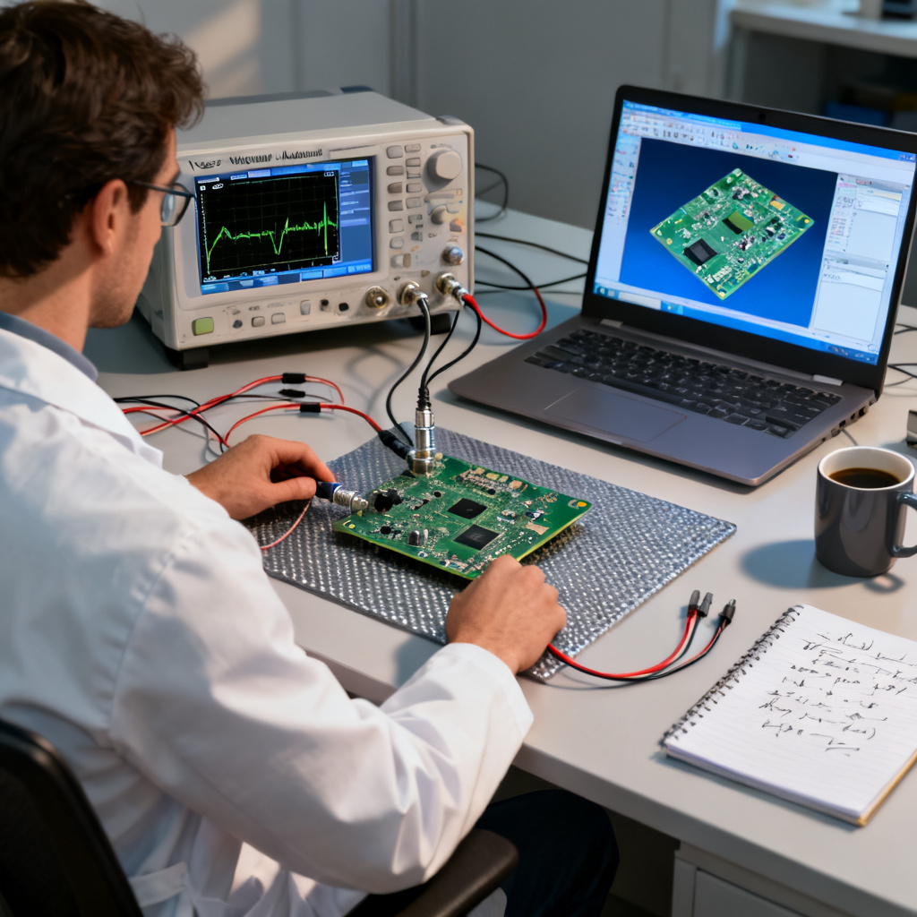 High-frequency PCB testing with VNA and EM simulation software