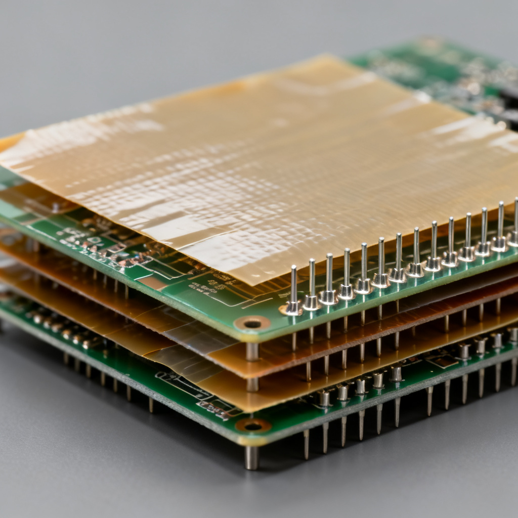 Lay-up stacking sequence for lamination process for multilayer PCBs with tooling pins