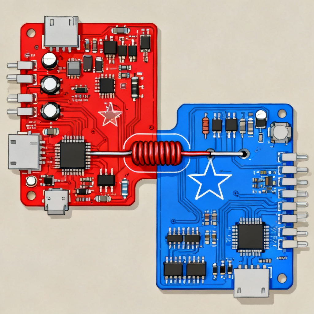 Mixed grounding PCB with analog and digital ground separation for mixed-signal circuits