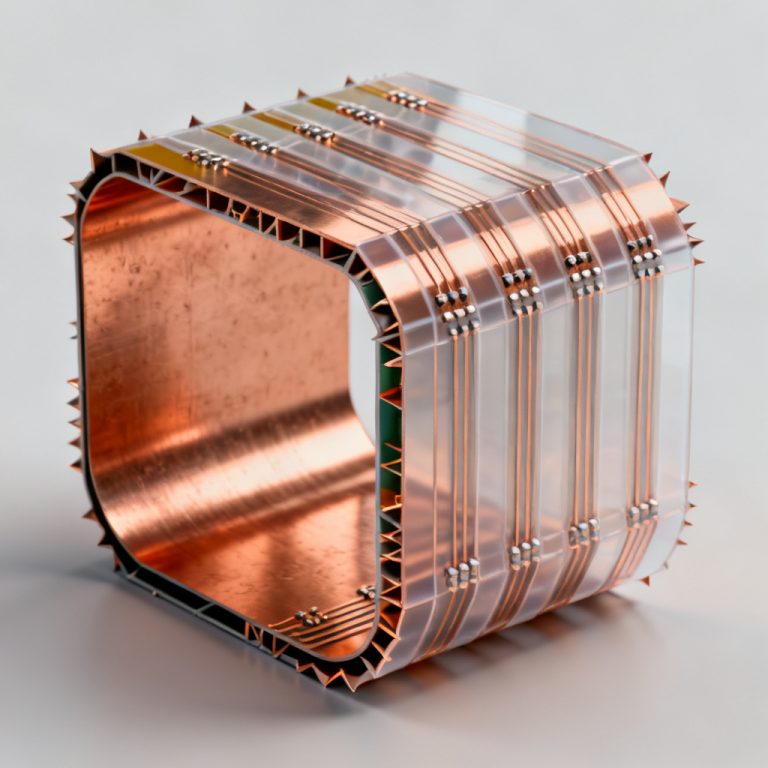 Flexible PCB Guide Single Double Multilayer Flex stackup diagram illustrating polyimide substrate layers, rolled annealed copper foil, and bend radius constraints