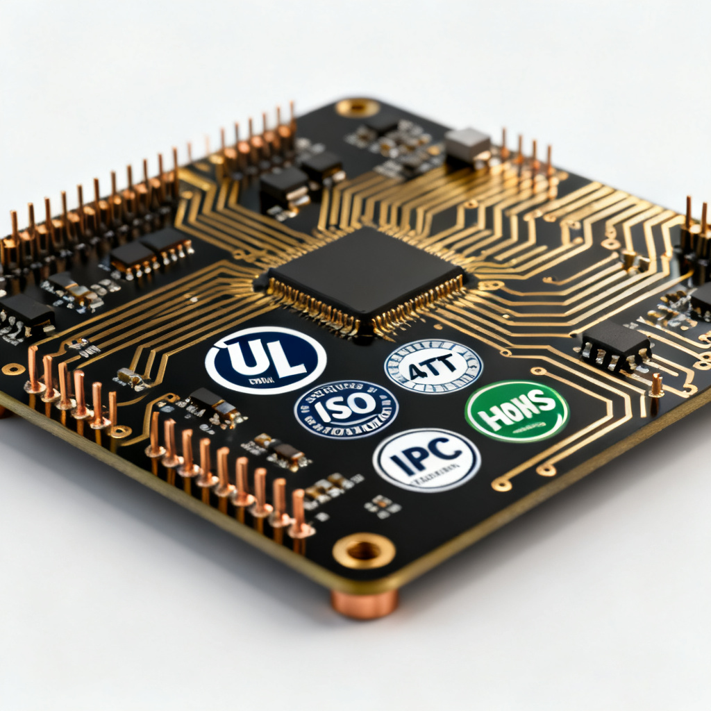 PCB Certifications Guide overview showing UL ISO IATF IPC RoHS badges