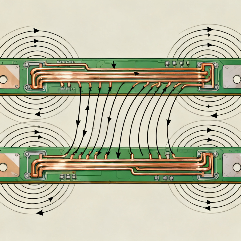 PCB Crosstalk capacitive and inductive coupling mechanisms diagram