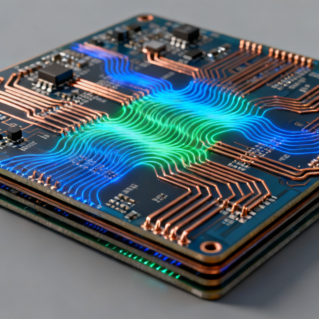 PCB Crosstalk signal integrity overview showing electromagnetic coupling between traces