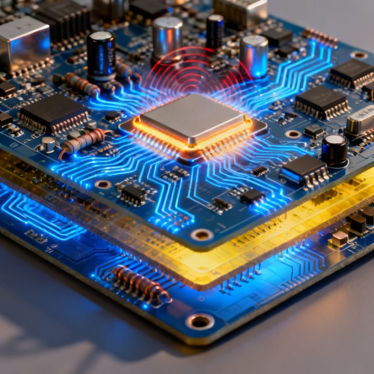 Diagram of signal reflection and crosstalk on a PCB trace