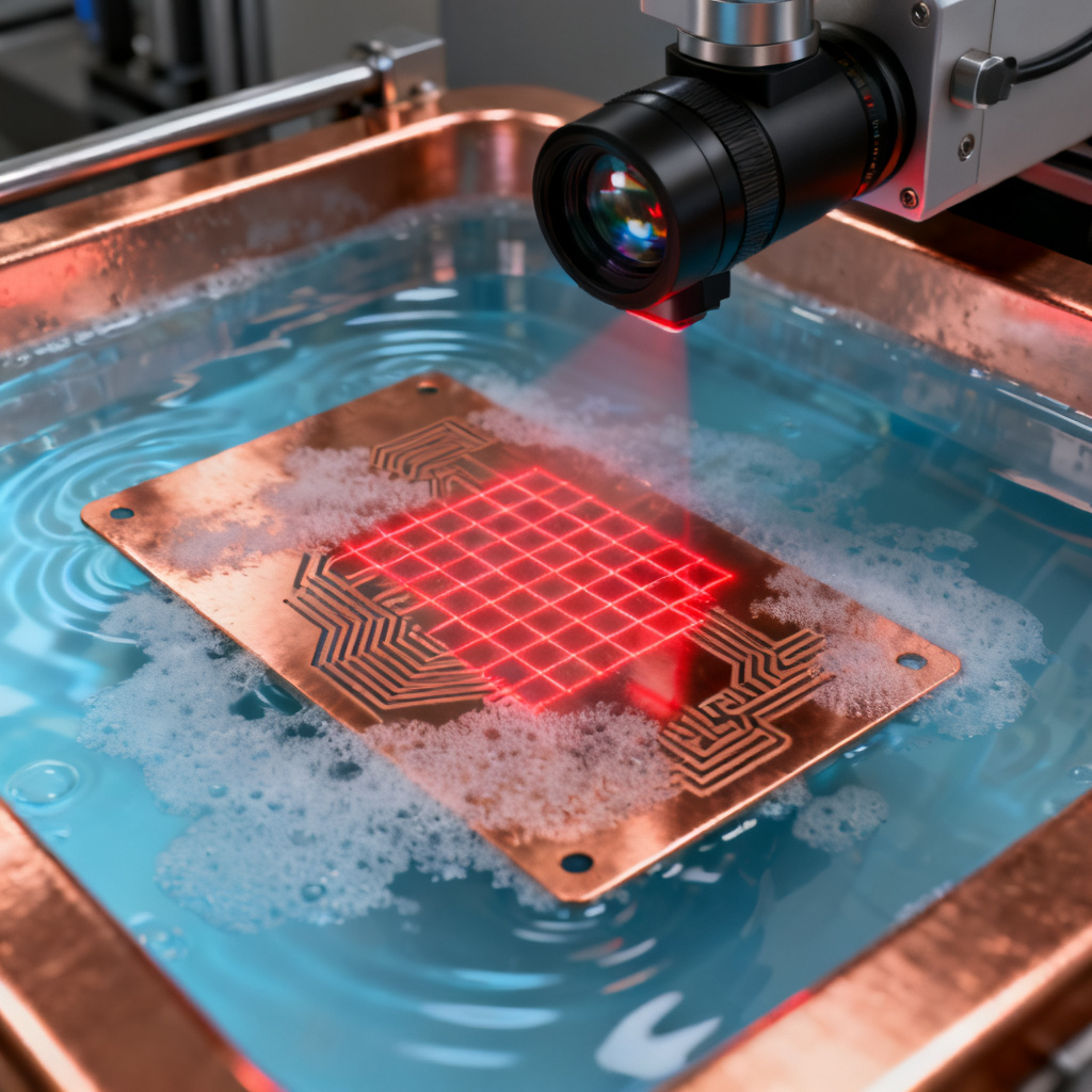 PCB inner layer etching and AOI inspection in manufacturing process