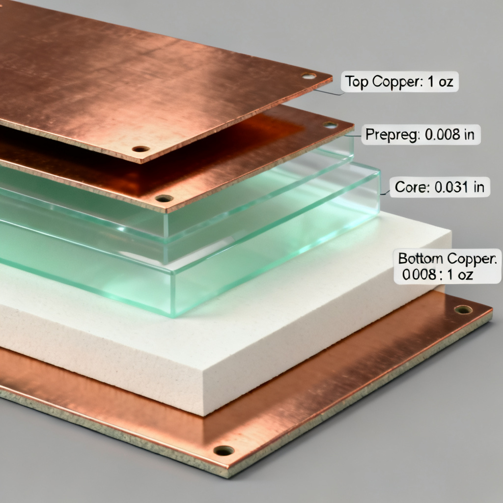 Multi-layer PCB stack-up design with symmetrical core and prepreg layers for signal integrity