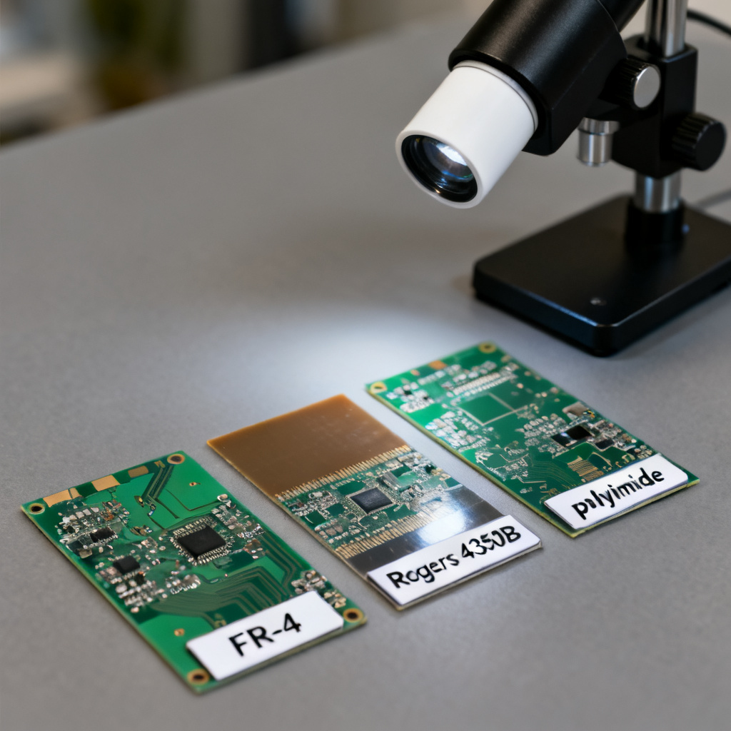 High-Layer Count PCB material selection including FR-4 Rogers and polyimide