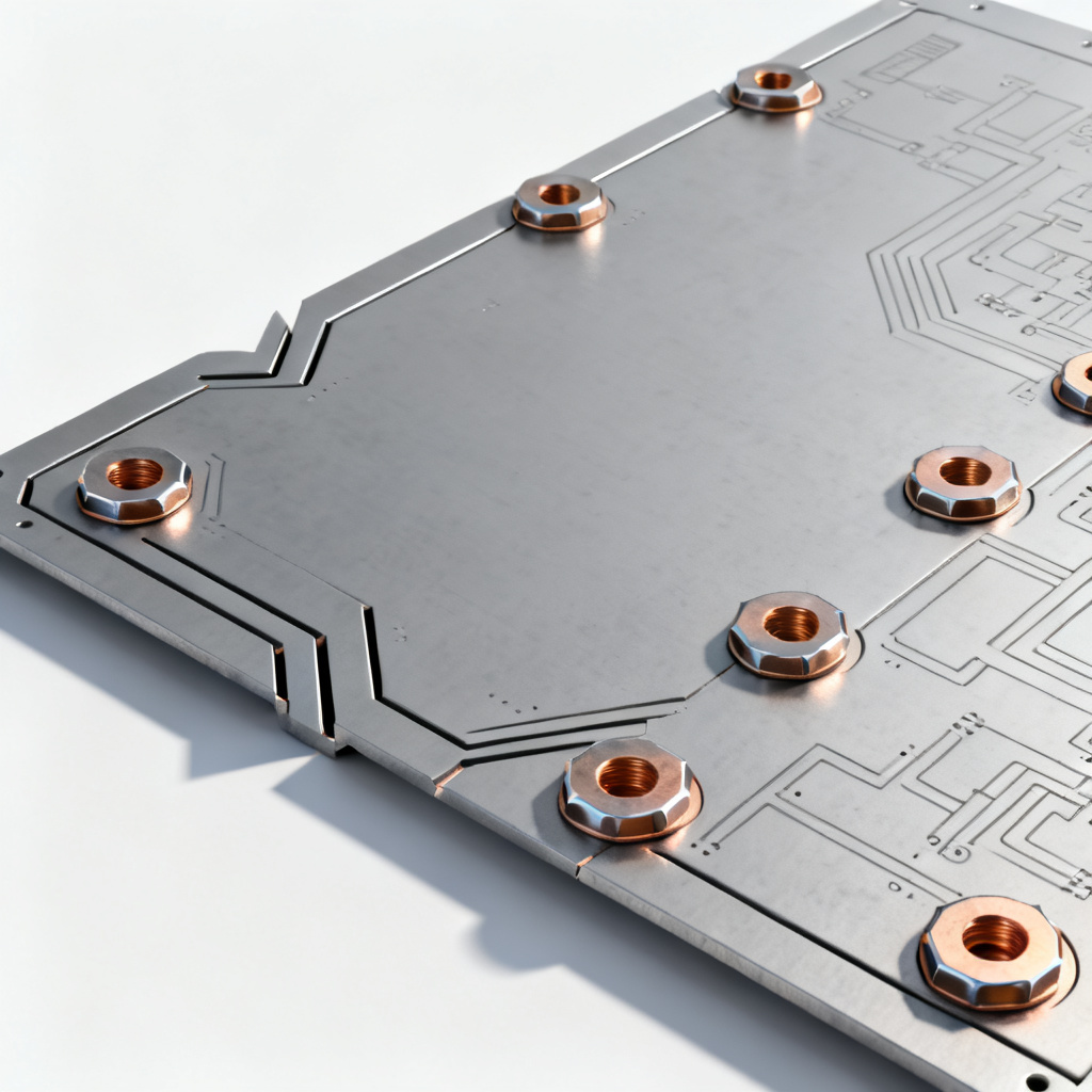 PCB routing and profiling overview showing V-scoring groove and tab routing break-away tabs on a production panel