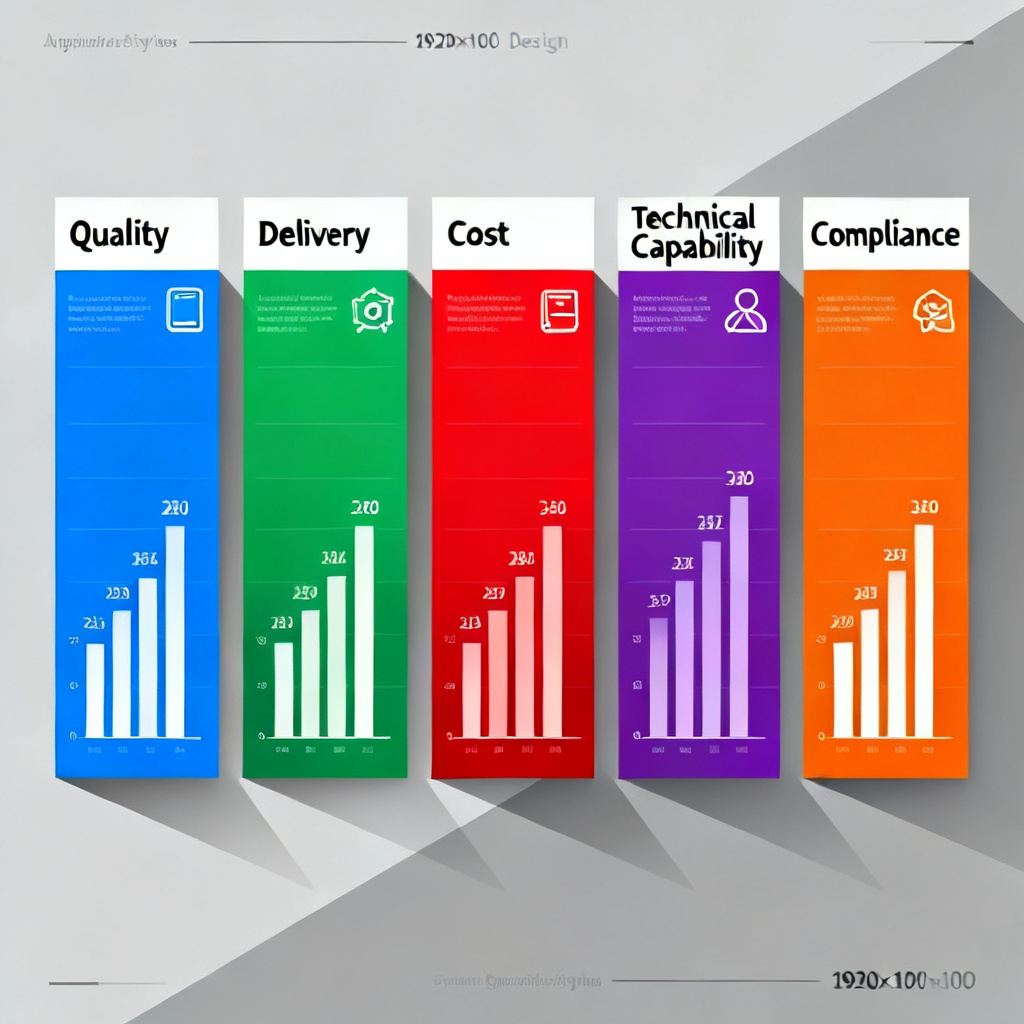 PCB supplier evaluation scorecard showing quality delivery cost technical capability and compliance criteria