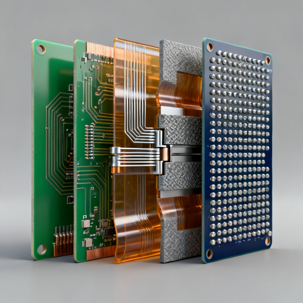 PCB type comparison between rigid flex and HDI standard PCBs overview