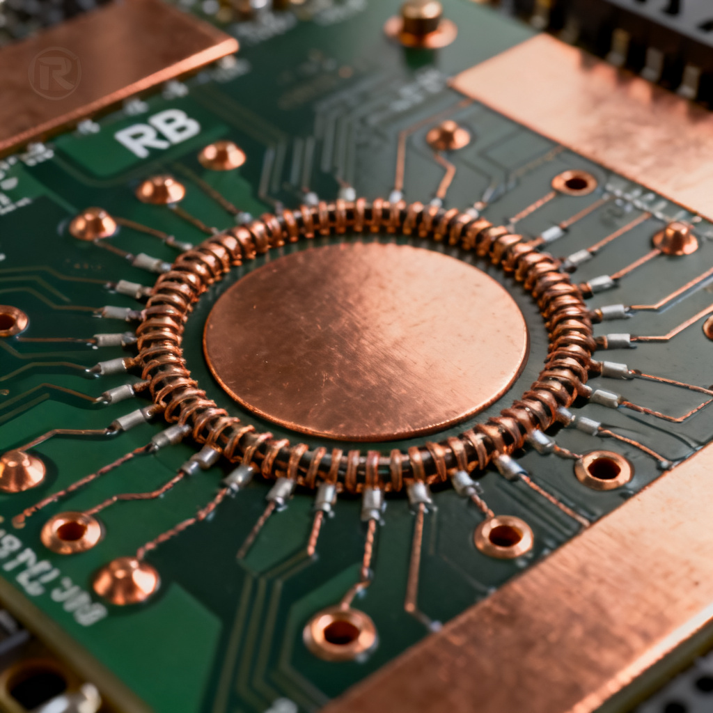RF PCB grounding via stitching techniques for continuous ground plane