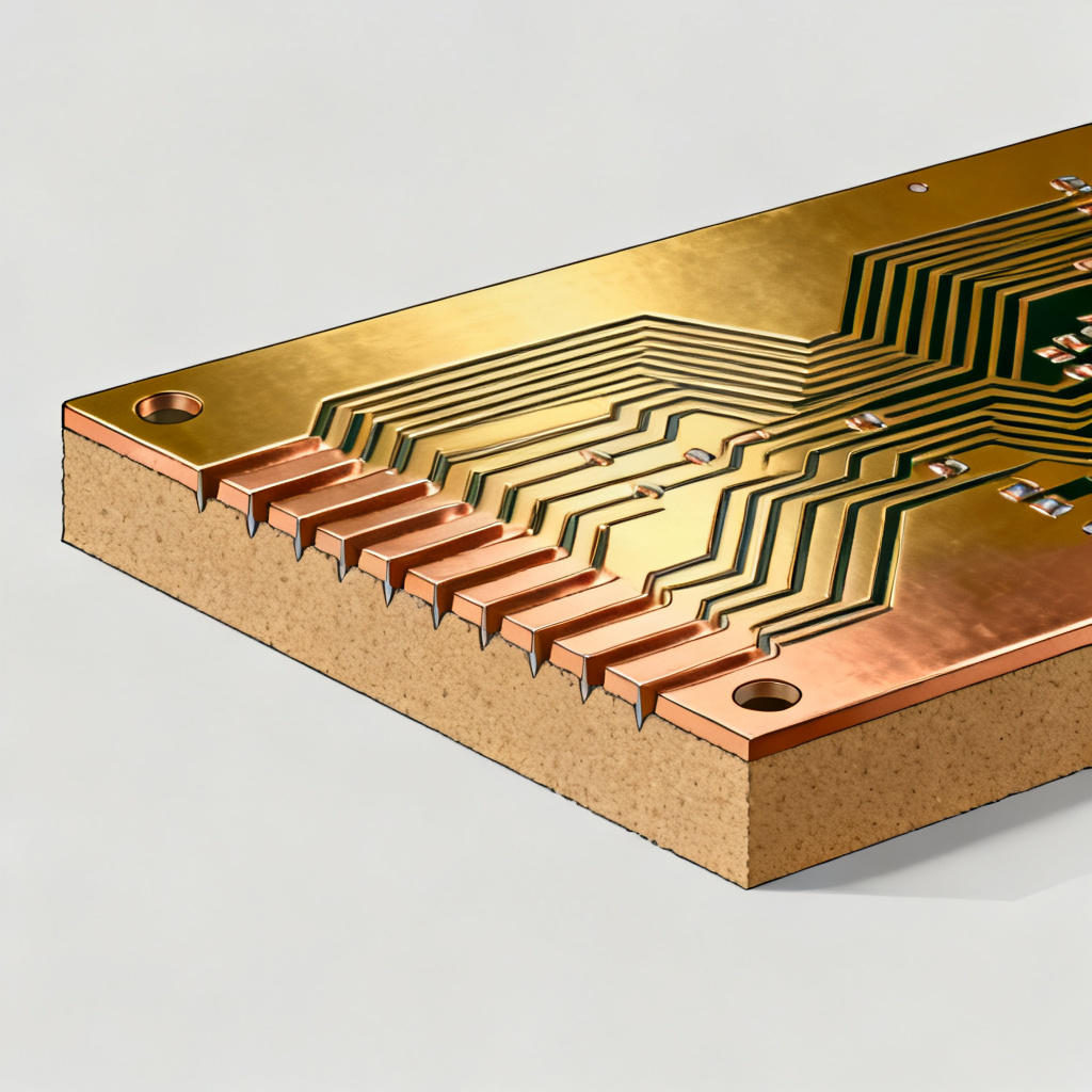Single-sided rigid PCB structure showing one copper layer and substrate