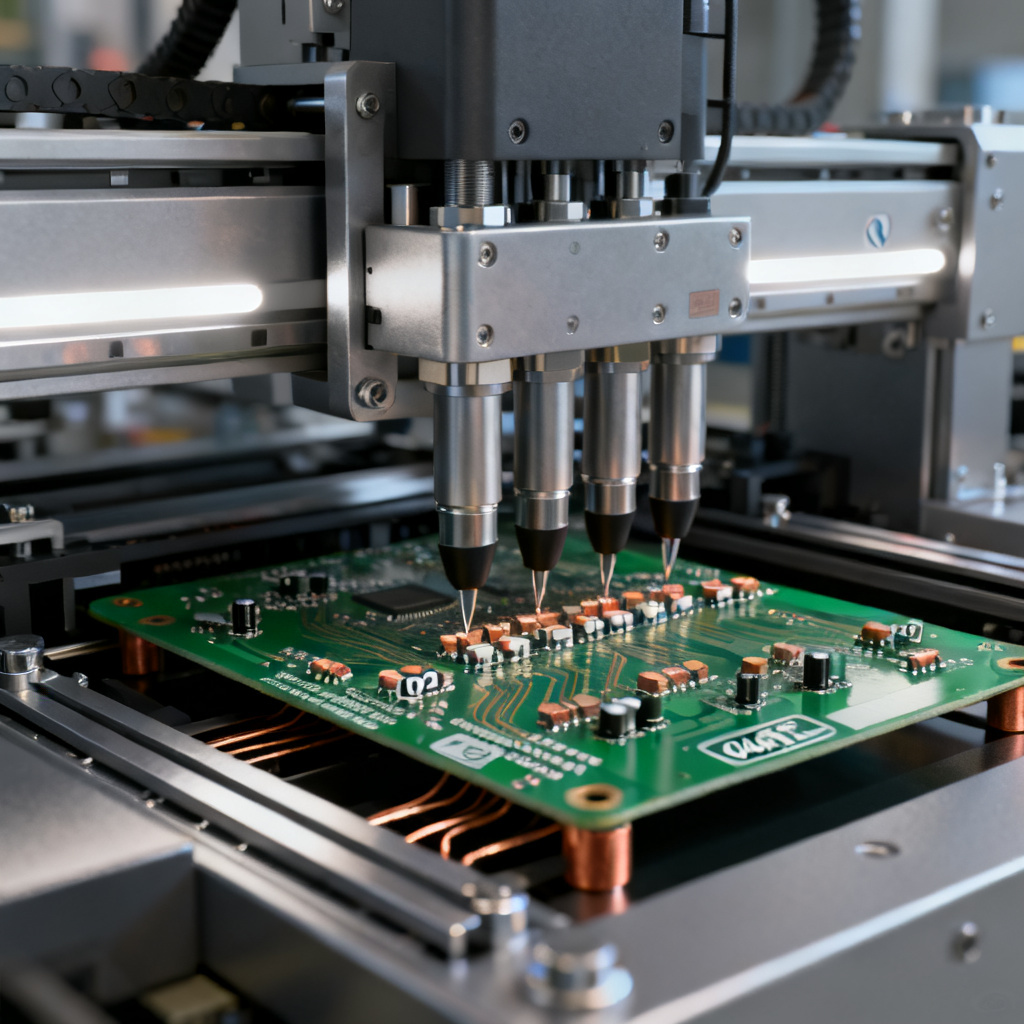 SMT assembly process overview pick-and-place machine placing components on PCB