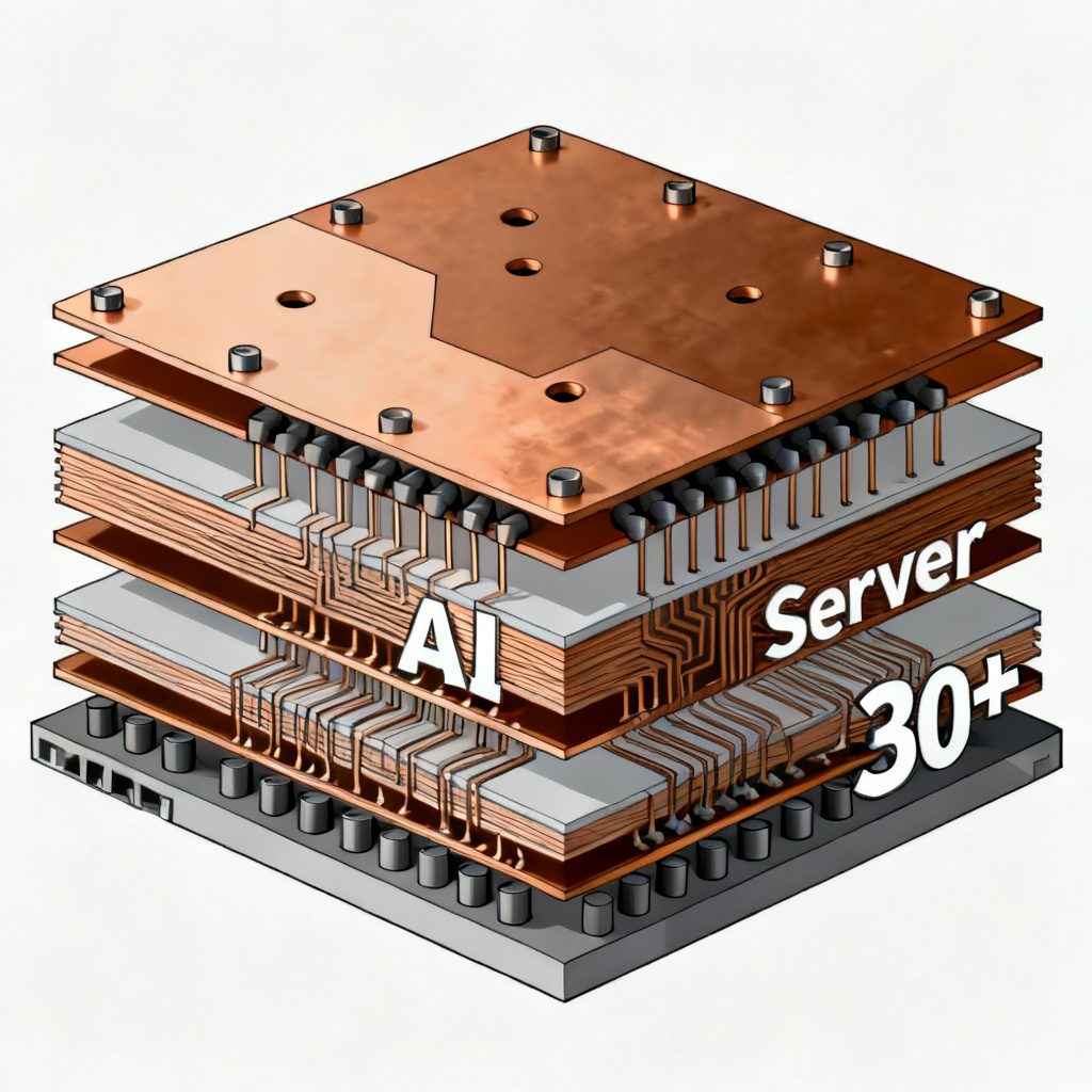 AI Server PCB architecture showing layer stackup and high-layer count design