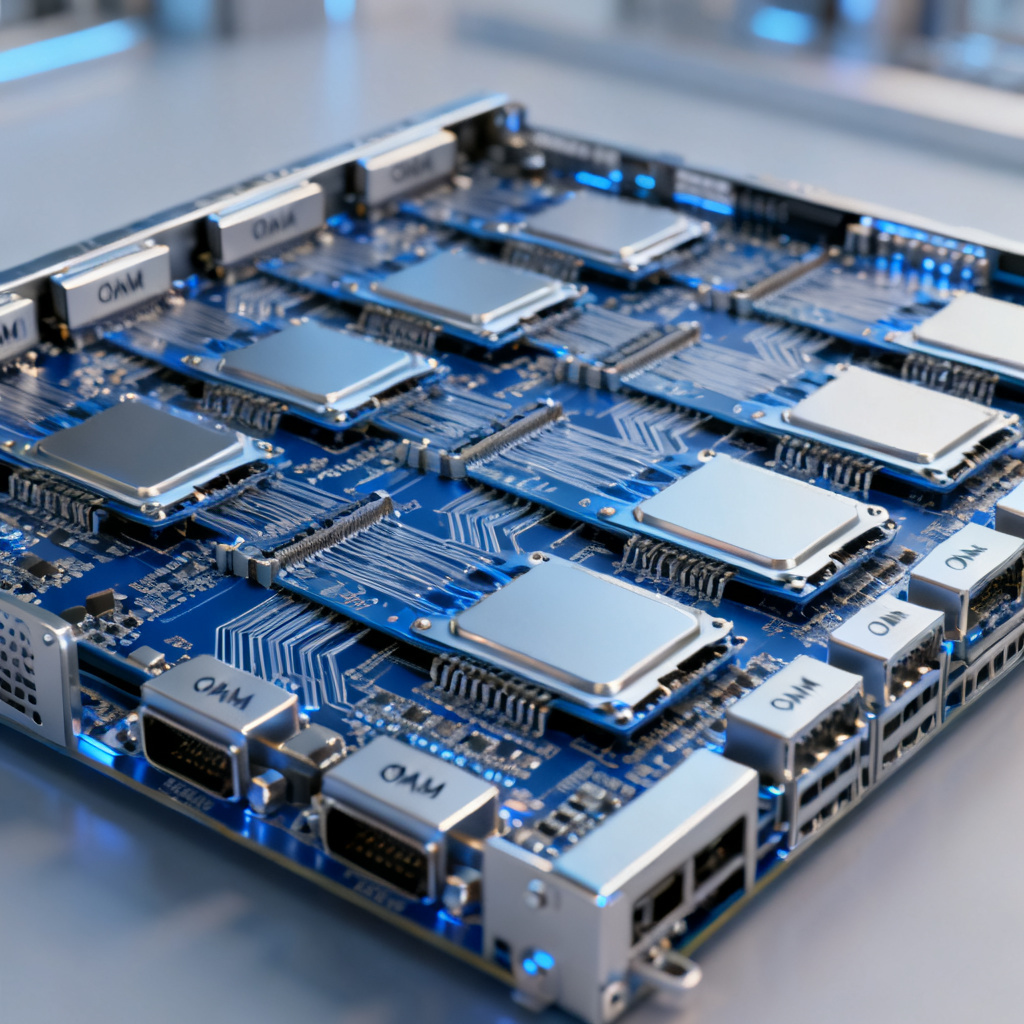 AI Server PCB overview showing GPU boards and high-layer count architecture