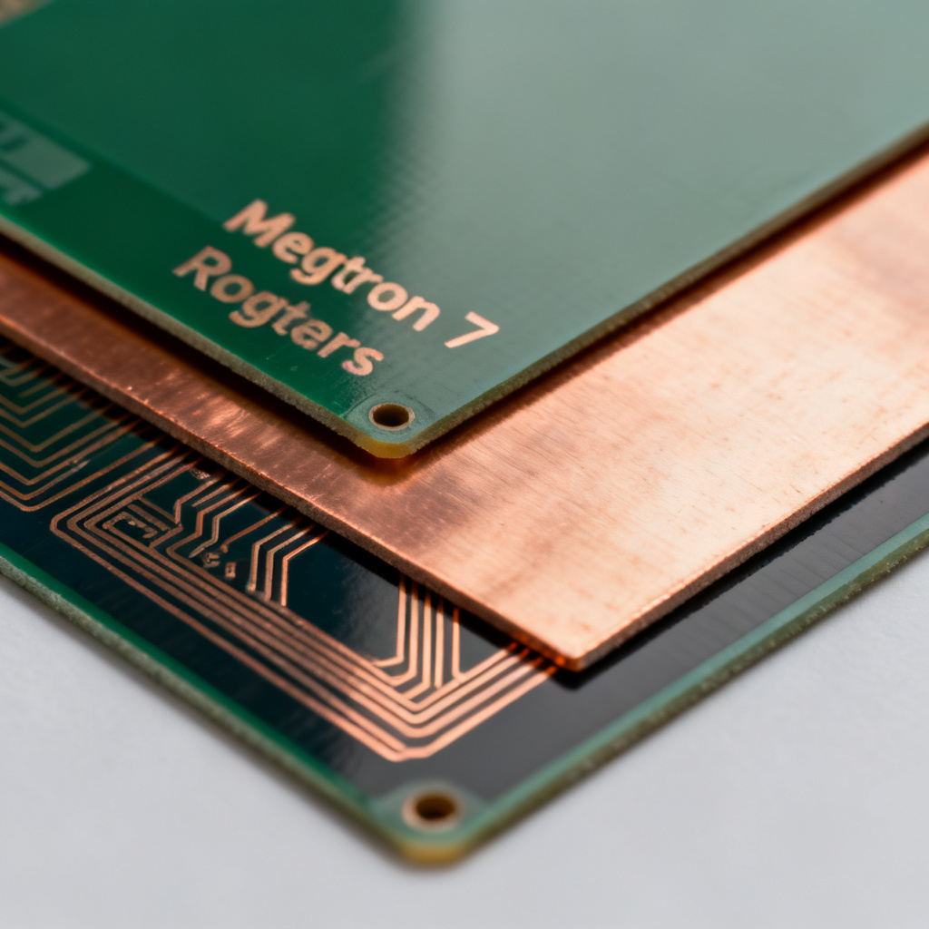 AI Server PCB material selection showing Megtron and low-loss laminates