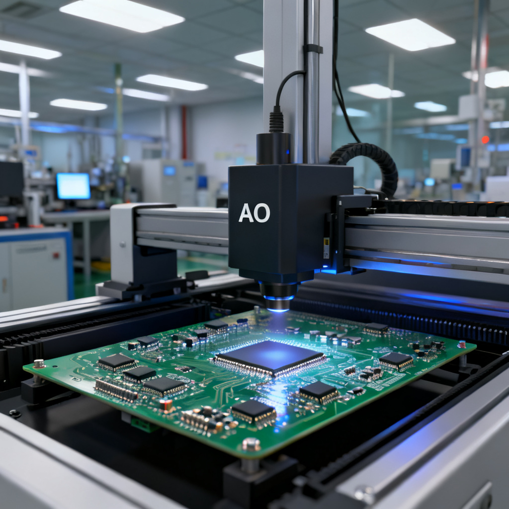 Automated Optical Inspection AOI checking PCB solder paste and components