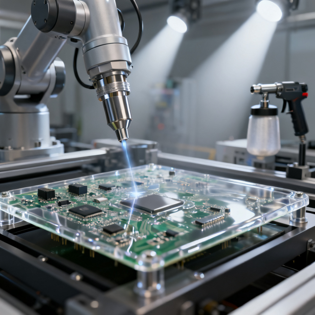 PCB inspection methods overview showing automated quality control line with AOI SPI X-ray and ICT machines
