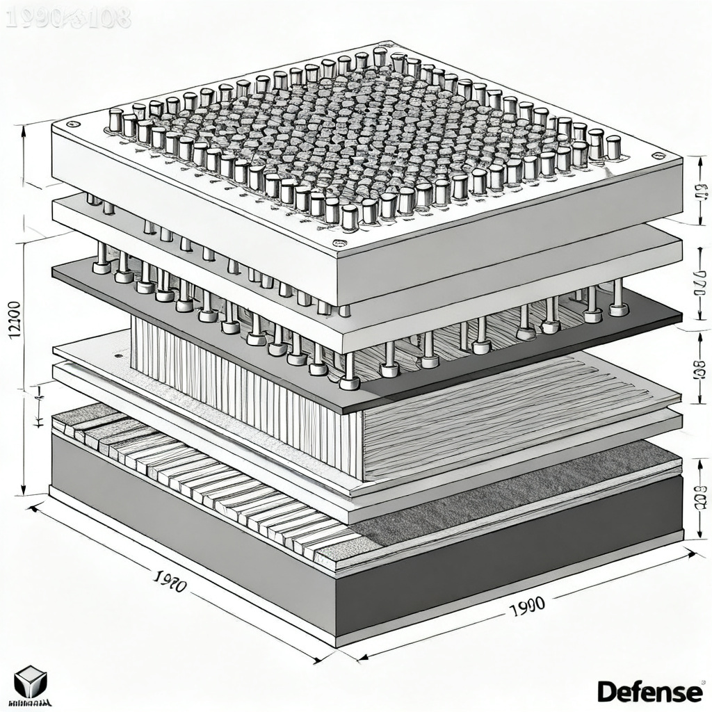 HDI microvia cross section in defense PCB showing stacked and staggered microvias