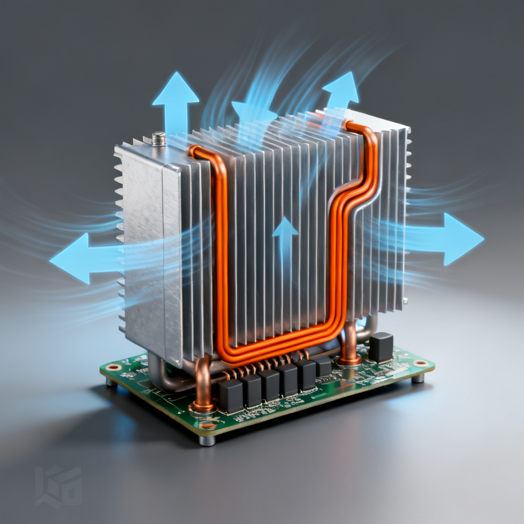 High power LED PCB application with heat sink and active cooling solution