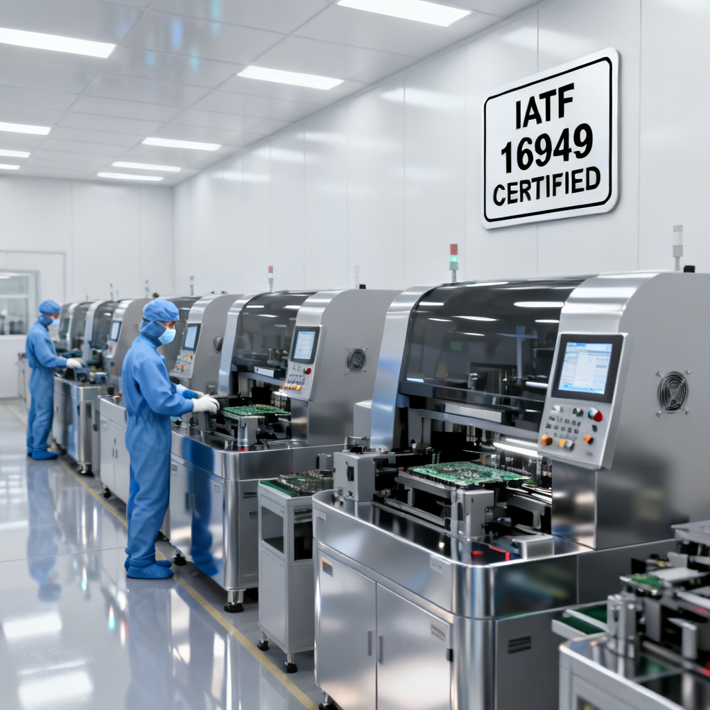 IATF 16949 certified automotive PCB manufacturing facility with quality control