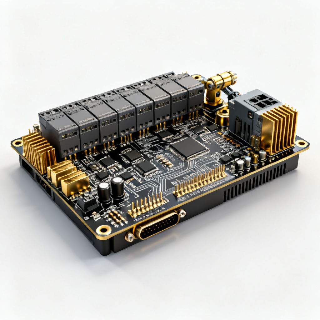 Industrial Control PCB automation backbone with PLC and robotics modules