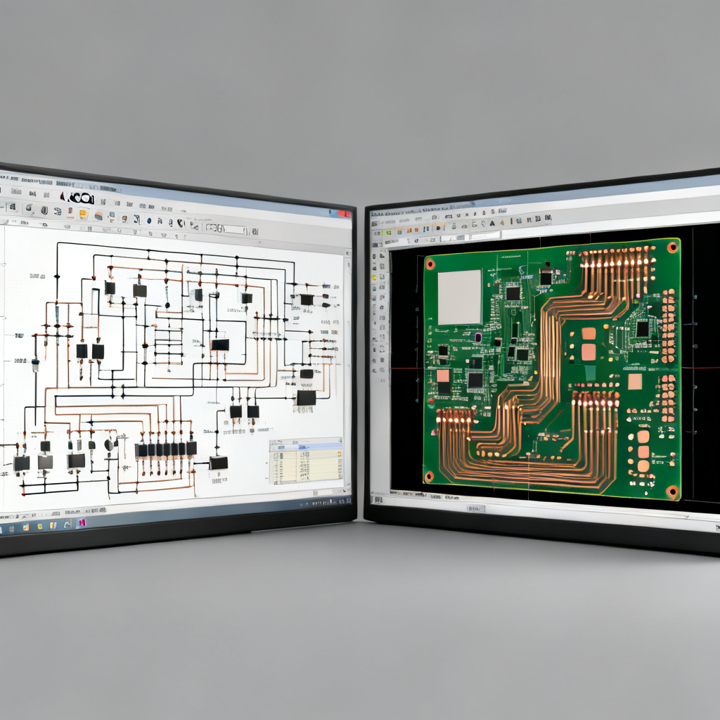 KiCad open-source PCB editor interface showing schematic and layout