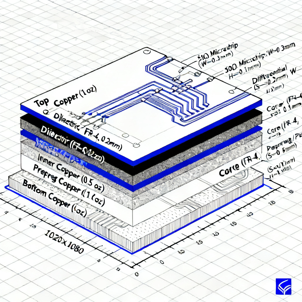PCB manufacturing specification for RLC parameters including stack-up and impedance control